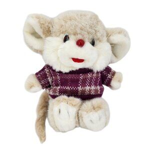 RARE Vintage Commonwealth Lil' Tweaks Mouse Sweater Plush 1992 9" Retro Cute